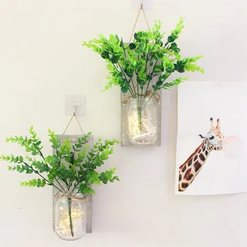 

2PCS Retro Wall decoration Light string Glass bottle Mason Jar Wall Decor flower Glass bottle LED Fairy Light Decorative Bottle