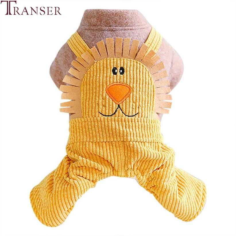 

Transer Cute Lion Thick Fleece Warm Dog Clothes Pet Dog Overalls Rompers Winter Pet Clothing for Small Doggies 9905