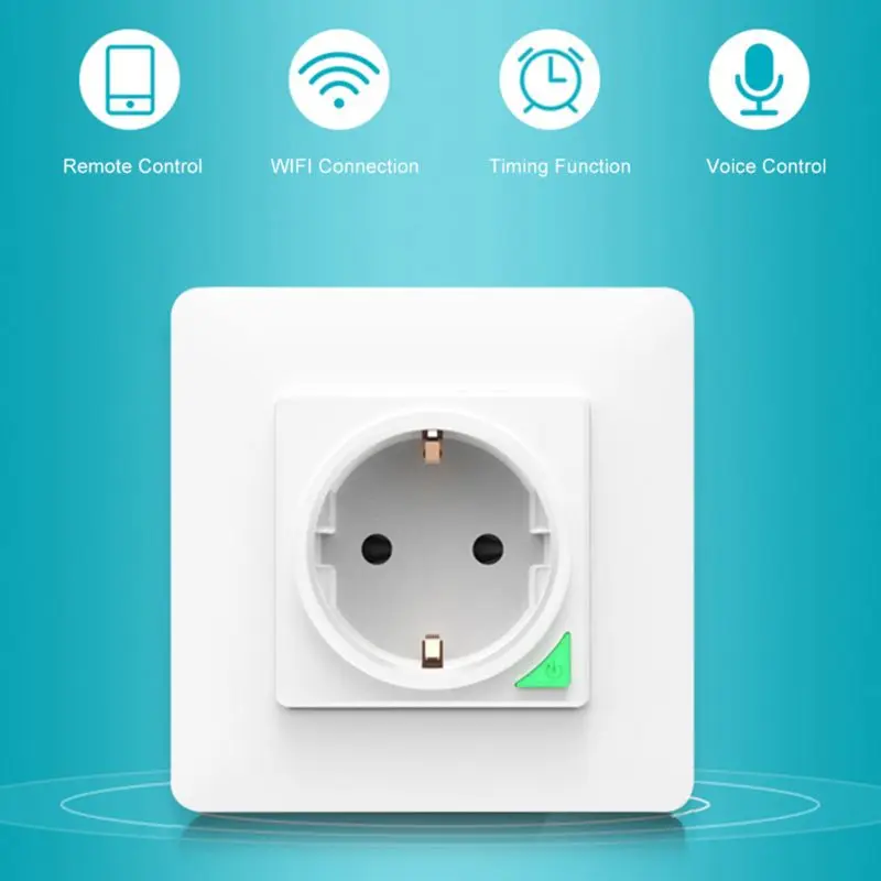 

Smart WiFi Wall Socket Intelligent Remote Control EU 16A Wall Outlet Power Plug