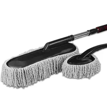

2pc Multi-Functional Microfiber Car Exterior Retractable Dust Cleaning Brush Duster Mop Home Washer Wax Drag Long Handle