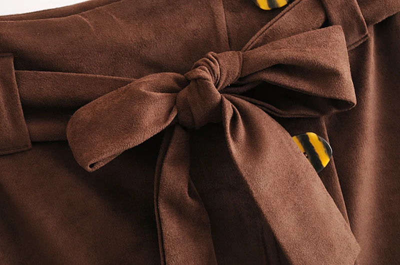 YNZZU винтаж бархат осень зима юбки для женщин обёрточная бумага Высокая талия галстук пуговицы с бантами сплит юбки для женщин s низ высокое качество AB252
