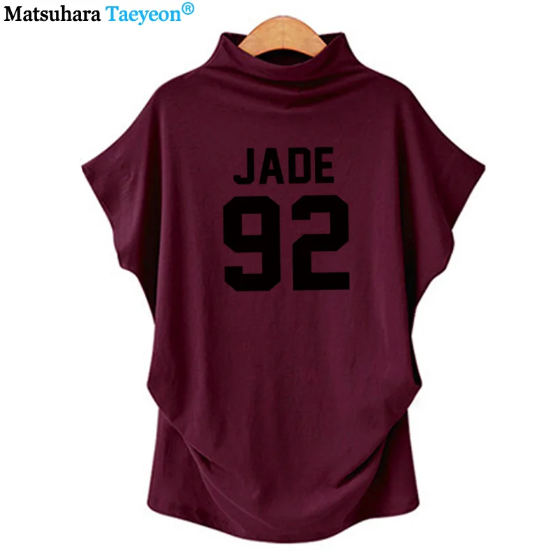 1 Маленькая микс рубашка Jade Thirlwall рубашка Jade 92 сзади с буквенным принтом модная Женская водолазка женские футболки хлопок Повседневная забавная футболка - Цвет: 1
