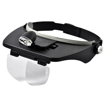 

Hot Beekeeping Equipment Headband Magnifier Head Magnifying Glasses Head-Worn LED Lighted Magnifier with 4 Detachable Lenses