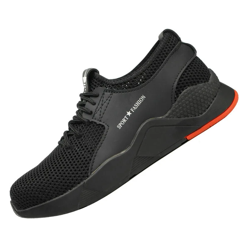 

Men's Steel Toe Work Safety Shoes Lightweight Breathable Anti-smashing Anti-puncture Non-slip Reflective Casual Sneaker