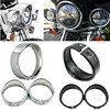 Good Value For Harley Touring FLD Road King Electra Glide Trike Motorcycle 7'' Headlight Trim Ring 4.5inch Fog light virsor Trim ring Bezel 4001331492454
