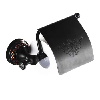 

1PC Bathroom Toilet Wall Mounted Paper Towel Rack Toilet Black Brushed Large Roll pPaper Holder