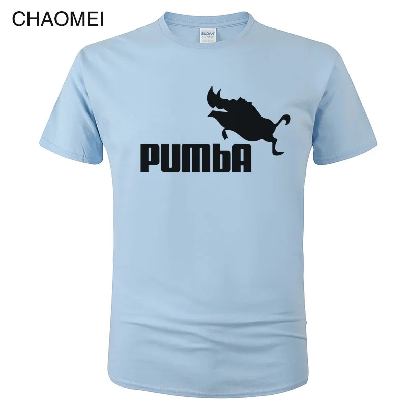 Хлопковая забавная футболка, милые футболки, Homme Pumba, футболка для мужчин и женщин, топы с короткими рукавами, крутая летняя модная футболка с принтом, C91 - Цвет: 4