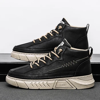 

Autumn Youth Fashion Men Shoes Black Men Walking Footwear Discount Pu Leather Men Shoes Anti-Slip Casual Shoes Male Size 39-44
