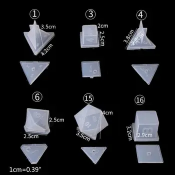 

9 Shapes Dice Fillet Square Triangle Dice Mold Dice Digital Game Silicone Mould 634D