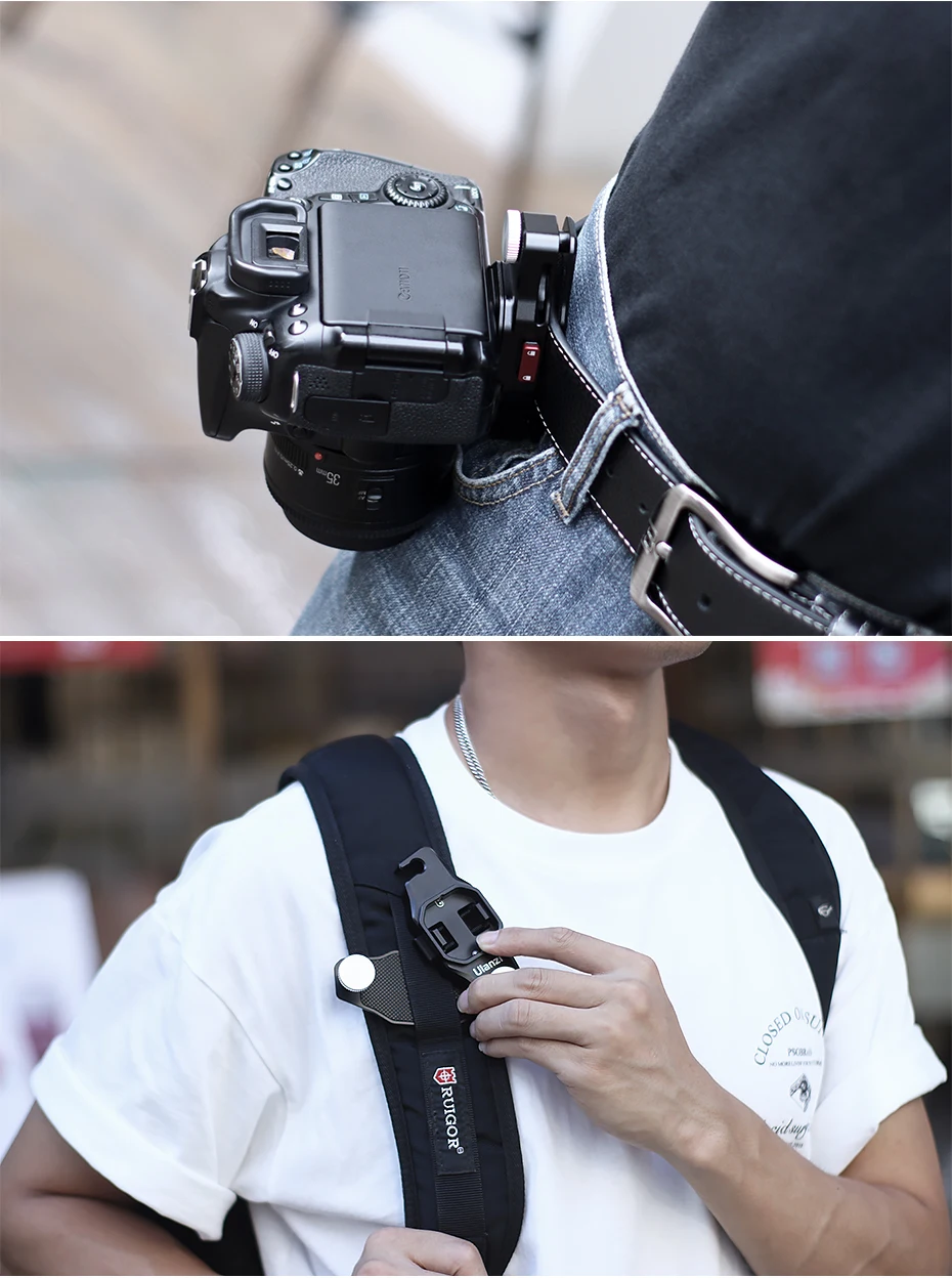 photography flashes Ulanzi Claw Quick Release Plate Clamp Quick Instal System DSLR Gopro 10 9 8 7 Camera Shoulder Strap Belt Clamp Quick Switch Kit neck strap