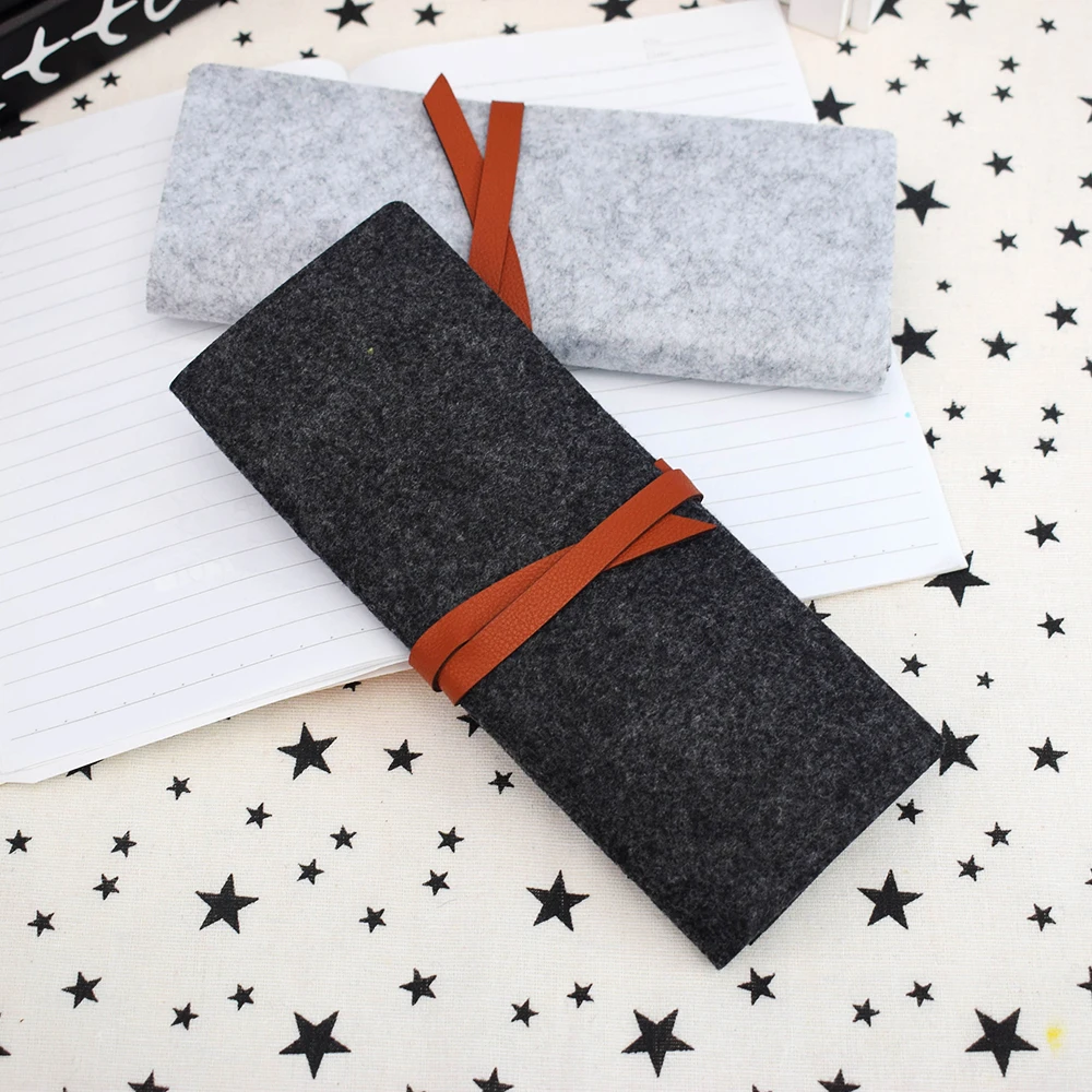Portable Roll School Pencil Case Felt Cloth Pen Bag for Girls Boys Cute Large Capacity Pencilcase Box Stationery escolar Trousse