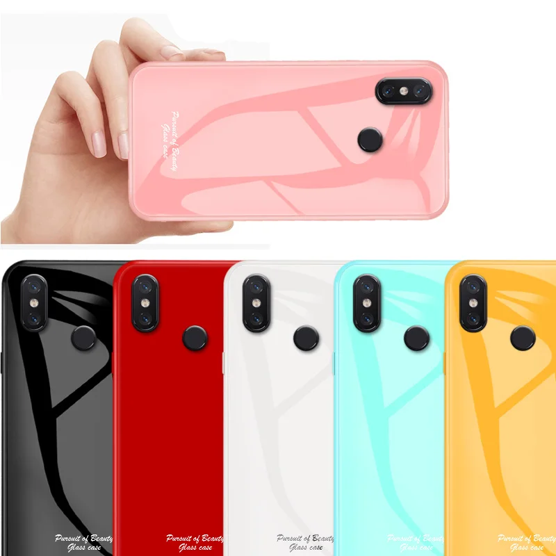 Color Tempered Glass phone Case For Xiaomi Redmi 9 9SE 8 8SE Lite Note 7 Pro 6A Y3 Protective shockproof Back Cover Coque | Мобильные