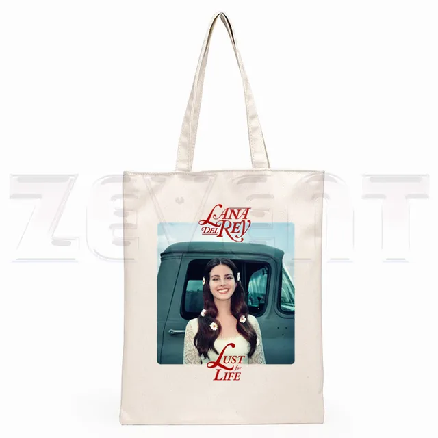 Lana Del Rey LOGO Printed Graphic Hipster Cartoon Print Shopping Bags Girls Fashion Casual Pacakge Hand Bag G