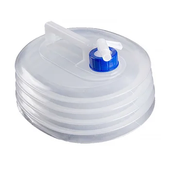 

Lightweight Hiking Camping Bucket Transparent Portable Collapsible Water Containers With Tap Outdoor Accessories