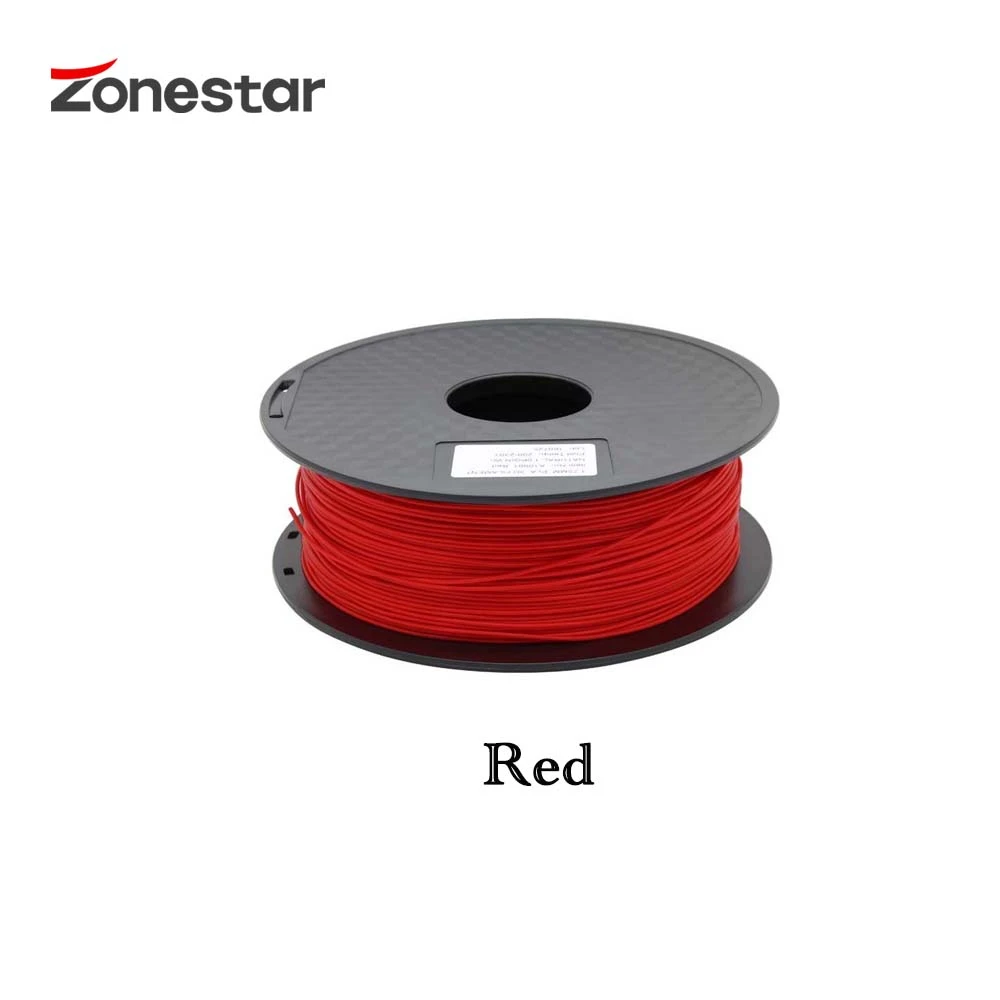Red ZONESTAR PLA нити для 3D принтера 1,75 мм Пластиковые расходные материалы Материал Вес нетто 1 кг - Цвет: Red