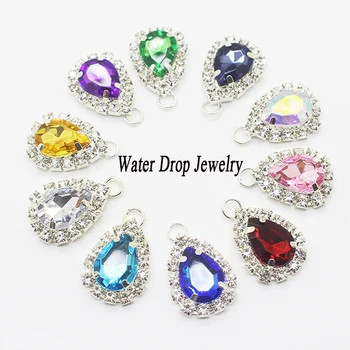 

ZMASEY Water Drop Buttons 10Pcs/Lot 15*20mm Shiny Mix Color Sewing Acrylic Button Accessories Ribbon Card Holiday Party Decor