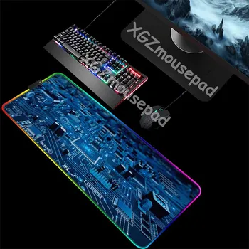 

XGZ Electronic Panel Pattern Custom Fashion Large RGB Mouse Pad Black Lock Edge Home Computer Desk Mat Speed Rubber Non-slip Xxl