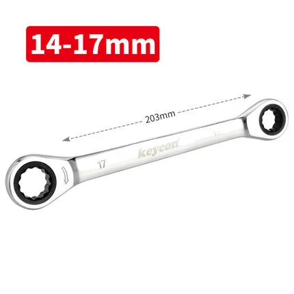 14-17mm Двуглавый 72 зубья трещотки гаечный ключ набор Быстрый полуавтоматический двойного назначения двунаправленный Инструменты для ремонта оборудования наборы - Color: 14-17mm