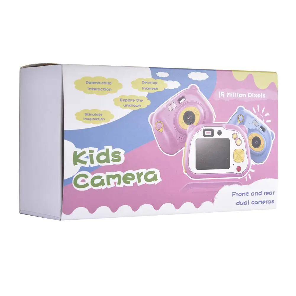 Детская мини-камера, Обучающие игрушки, цифровая HD 2 дюймовая камера, детская игрушка с двумя объективами, подарок на год для детей