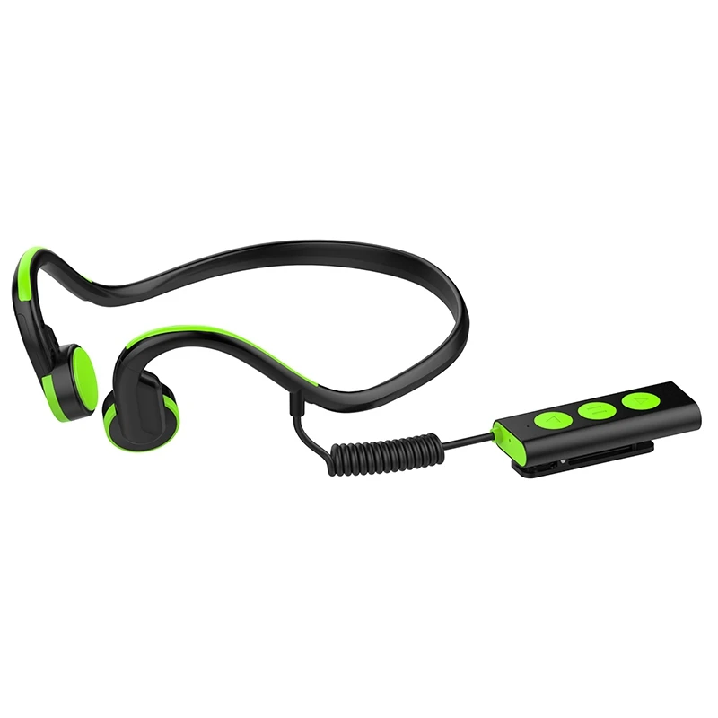 New Bone Conduction Headset Wireless Bluetooth 4.1Wireless Headphones Sport Waterproof Bluetooth Wireless Earphones-Green