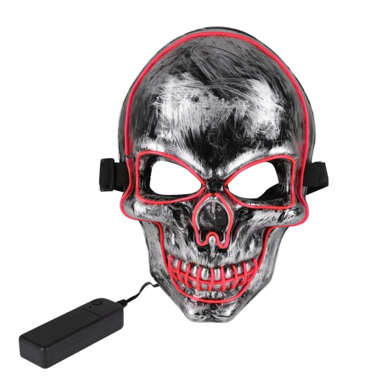 

Skull Shaped Light Up Halloween Mask Halloween LED Mask EL Wire Woven Light Up Party Neon Cosplay Horror Glow In DarkGM