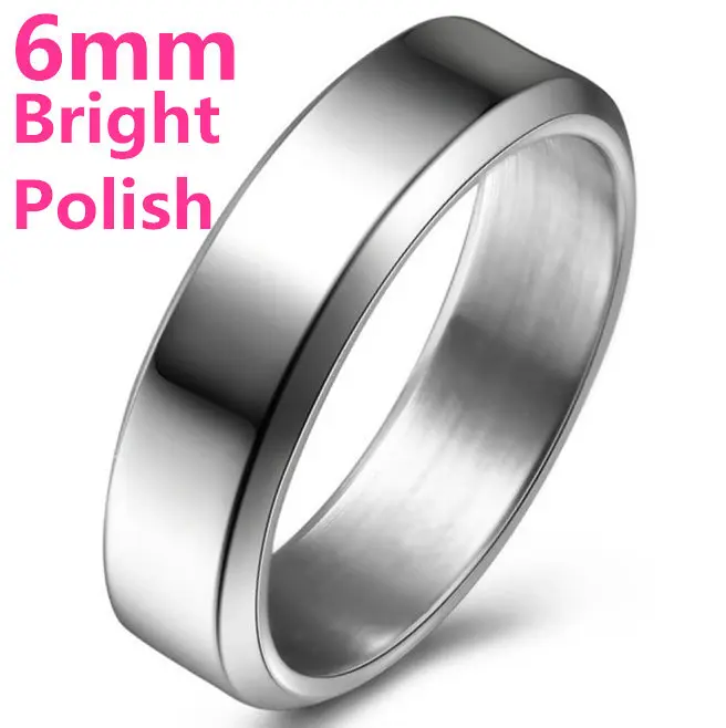 MOREDEAR 4mm 6mm 8mm Bright and Dull Polish Silver Color Titanium Ring For Men and Women Couple Ring 