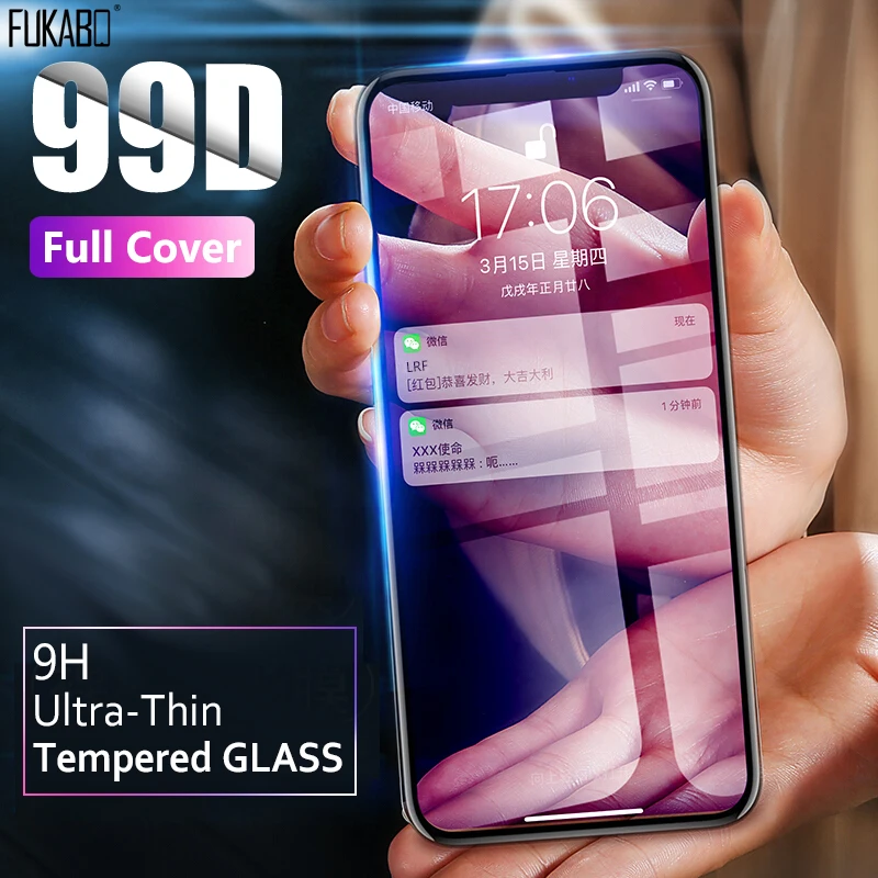 

99D Full Cover Tempered Glass Film For iPhone 7 Plus 8 XS Max 11 Screen Protector For iphone 11 Pro Max XR 6 6s Plus Protective