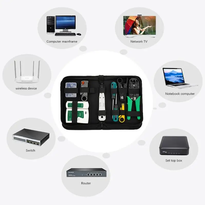 12 шт. набор инструментов для ремонта LAN сети|Аксессуары электроинструментов| |