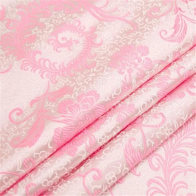 Pink Полиэстер ткань китайский стиль парча сатин жаккард ткань для кимоно Cheongsam сумка DIY ткань - Цвет: Pink