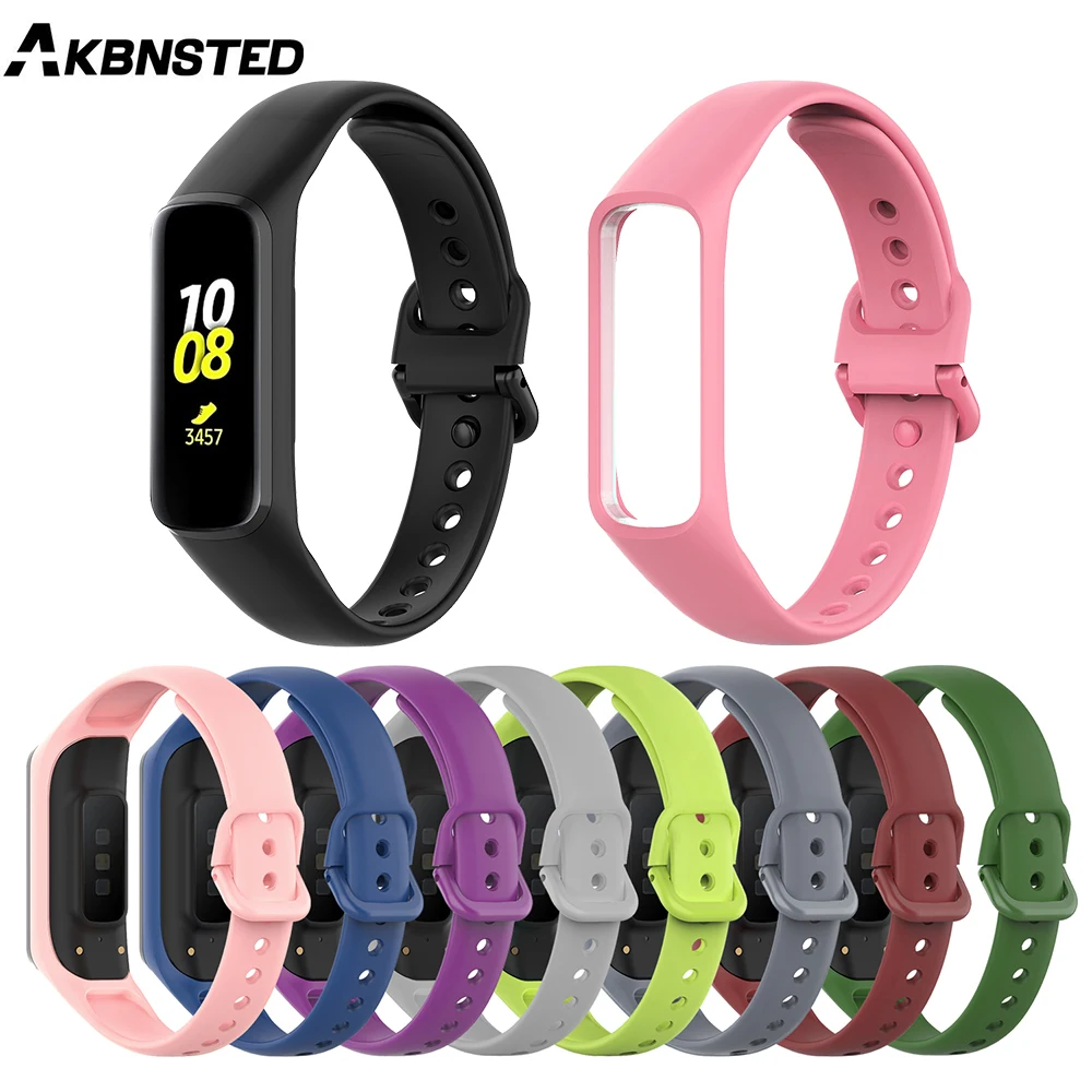 AKBNSTED For Samsung Galaxy Fit 2 SM-R220 Soft Silicone Sport Strap Smart Watch Colorful Wristband | Электроника