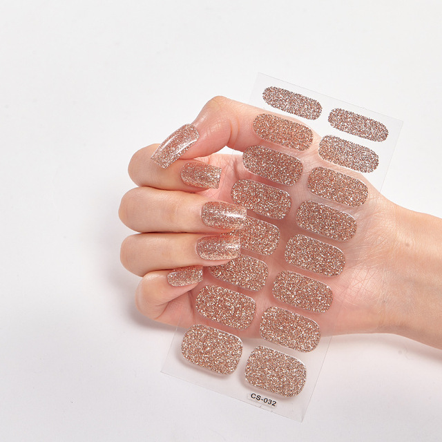 Tips/Sheet Minimalist Design Gradual Change Glitter Series Powder Sequins Self Adhesive Nail Sticker Nails Sticker Designer