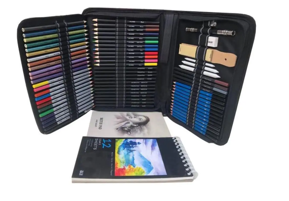 

74 Color Pencil Set High Quality Wood Colored Pencils Set For Drawing Sketch School Gifts Art Supplies