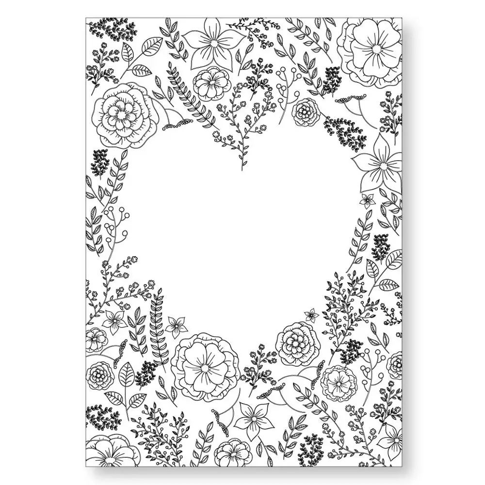 

AZSG Heart-shape Flowers Leaves Frame Clear Stamps For DIY Scrapbooking/Card Making/Album Decorative Silicone Stamp Crafts