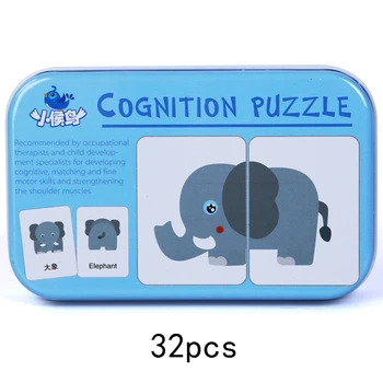 

Baby Cognitive Puzzle Cards Early Educational Toys For children Vehicle Animal Fruit in English Learning flashcards Toy for kid