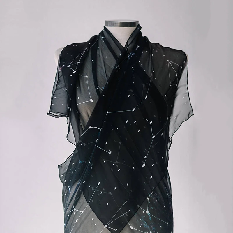Imily Bela Готический шарф для женщин с принтом звездного неба пончо длинная шаль платок Femme 200*70