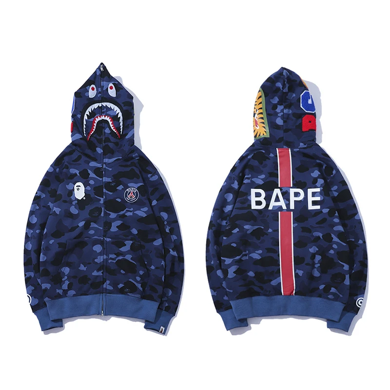 Мужские дизайнерские толстовки BAPE 19ss мужские и женские синие камуфляжные куртки