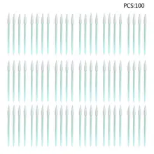 100 шт./упак. спираль острый наконечник Пены тампон для чистки сенсорного экрана Безворсовая Ткань Губка палочки