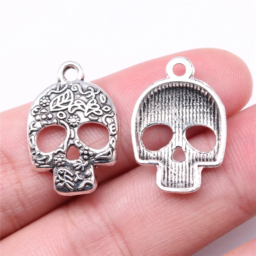 WYSIWYG10pcsCharms24x16mmSkullCharmsForJewelryMakingDIY
