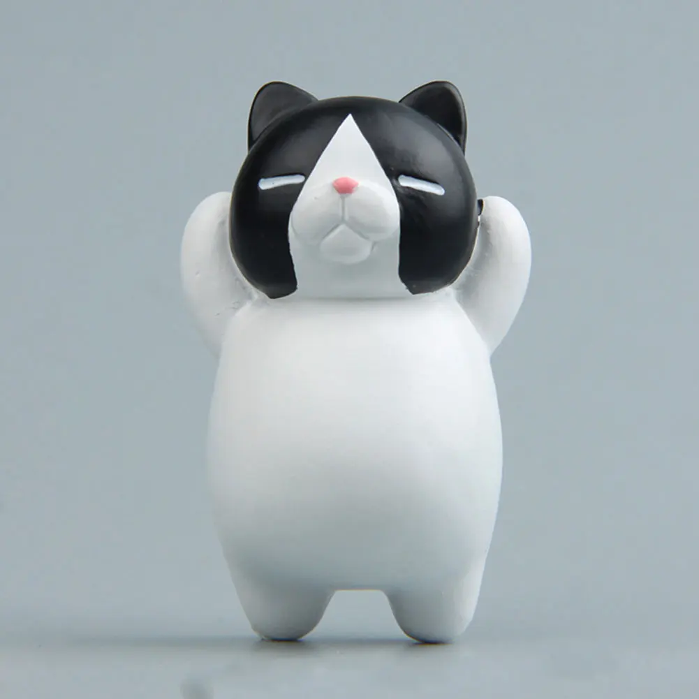 Cartoon Cat Refrigerator Magnetic Sticker 3D Cute Fridge Magnets Whiteboard Sticker For DIY Notes Home Phone Decor Light Brown - Цвет: Black and white cat