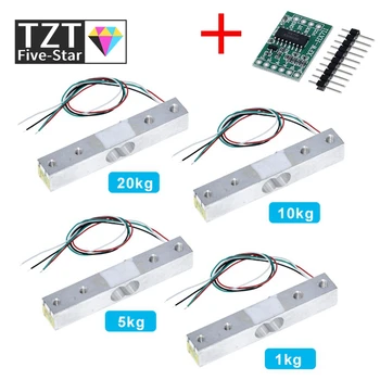 

TZT Digital Load Cell Weight Sensor 1KG 5KG 10KG 20KG Portable Electronic Kitchen Scale + HX711 Weighing Sensors Ad Module