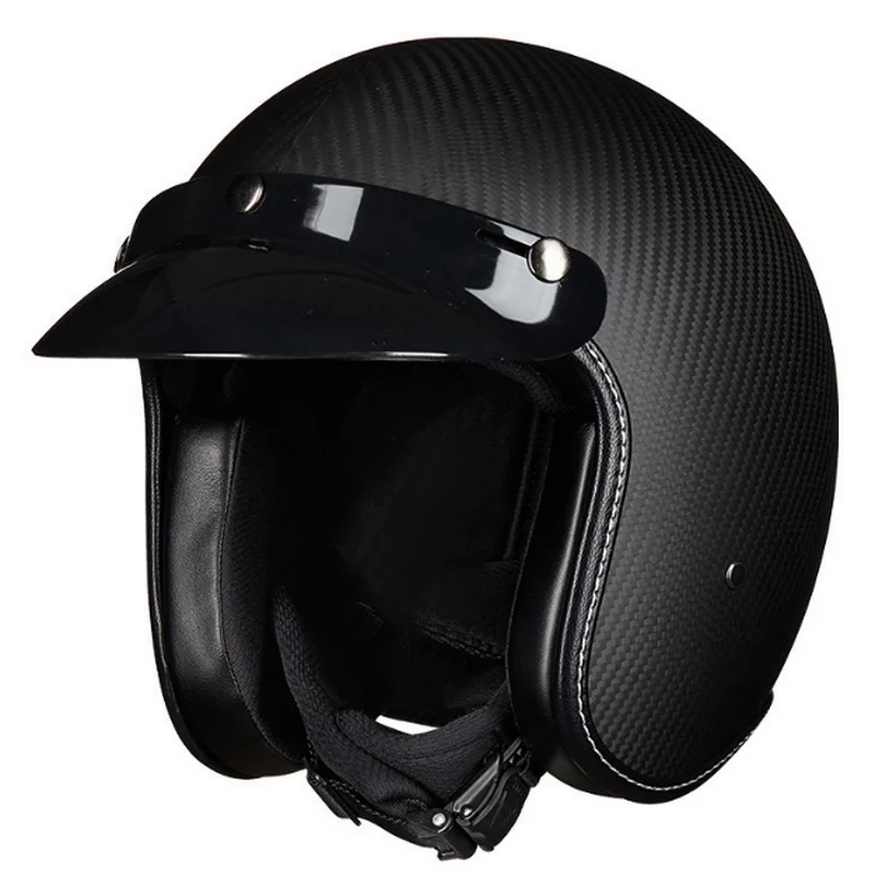 Moto rcycle шлем карбоновый jet Винтаж с открытым лицом Ретро 3/4 половина casco moto capacete