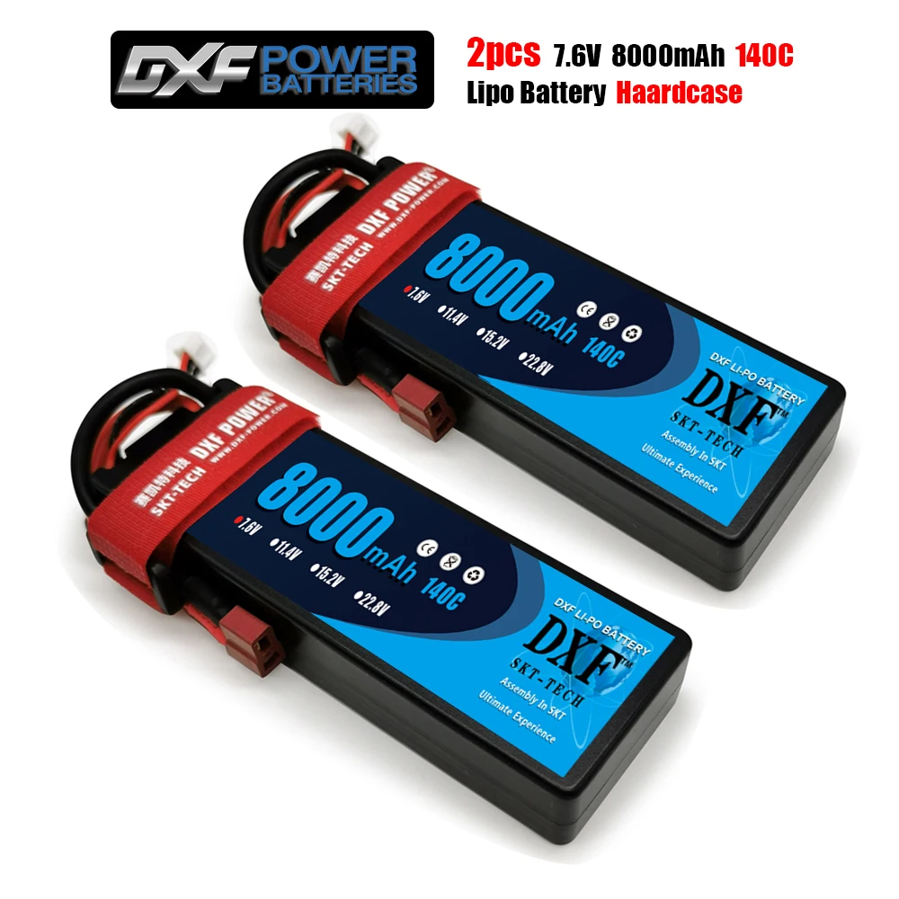 Литий полимерный аккумулятор DXF 2S 7 6 В 8000 мАч 4 C /2S в 1/10 110C запчасти для радиоуправляемых моделей удобные TRXXX