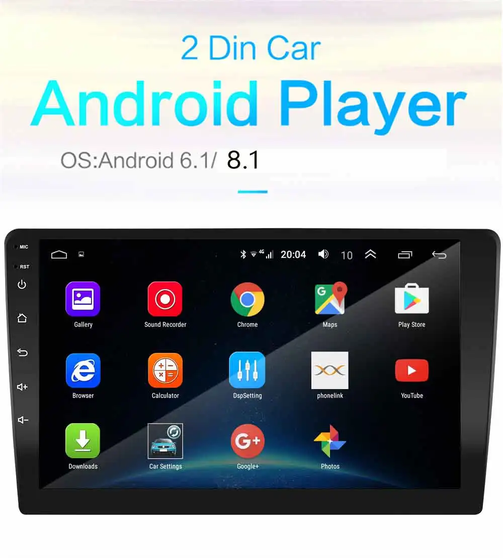 2 DIN 9,0 дюймов Android 8,1 сенсорный экран автомобильный мультимедийный плеер Bluetooth gps WiFi навигатор FM радио плеер автомобильная камера