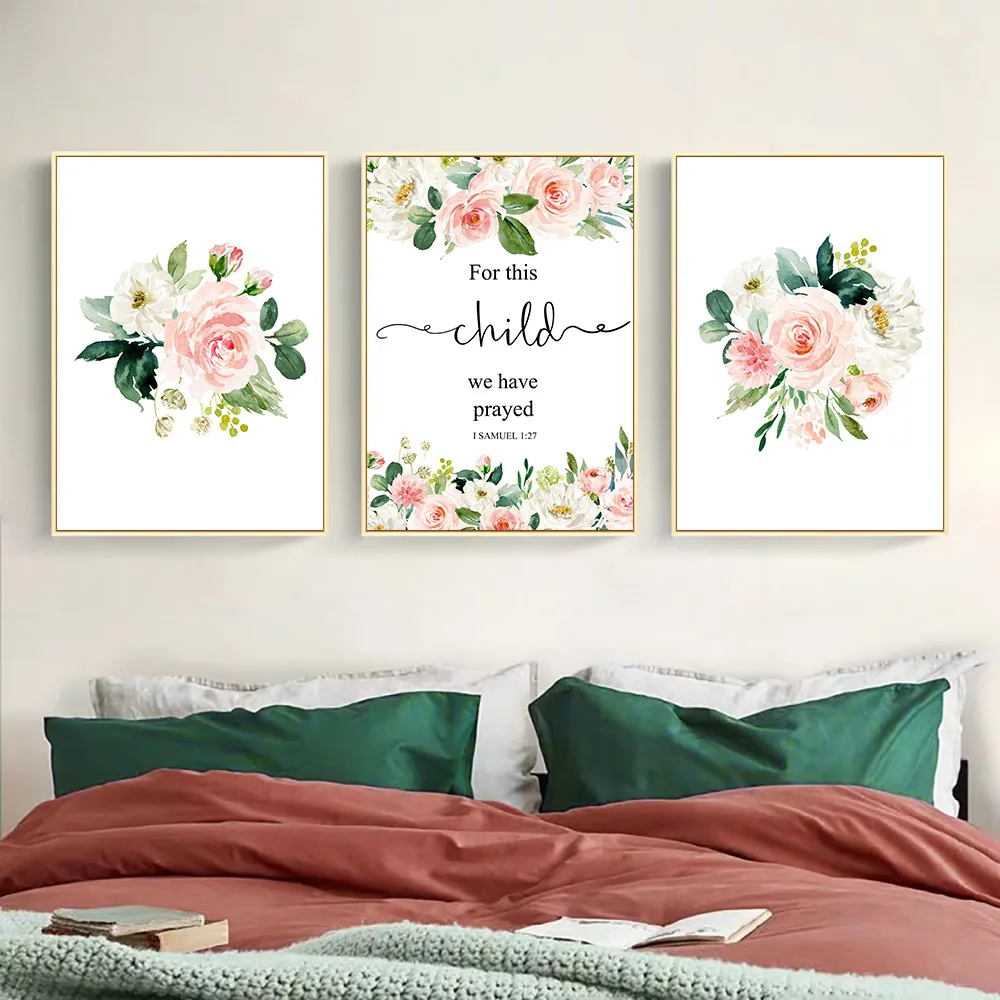 Bible-Verse-Quotes-Posters-And-Prints-God-Christian-Wall-Art-Canvas-Painting-Floral-Poster-Wall-Pictures (3)