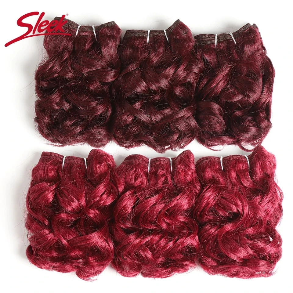Sleek Double Drawn Brazilian Remy Curly Human Hair Blonde Red 27# 30# 4# 100 Grams 3Pcs Bundles Hair Extension