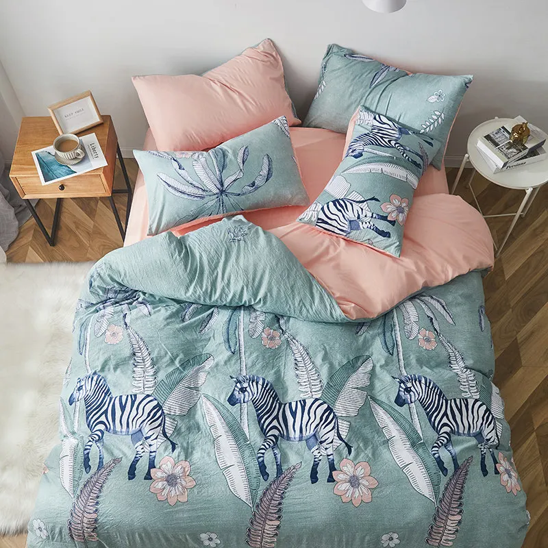 Современный простой комплект постельного белья с цветочным рисунком, набор пододеяльников для пуховых одеял, набор пододеяльников для взрослых и детей - Цвет: Zebra