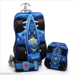 Горячие дети автомобили путешествия багаж 3D бренд мальчик аниме багажная сумка на колесиках путешествия прокатки чемодан коробка с