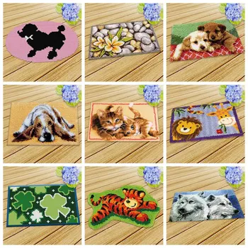 

Prajna Cushion Animals Carpet Embroidery Needlework Latch Hook Crochet Pillows Accessories DIY Latch Hook Rug Kit Cross Stitch