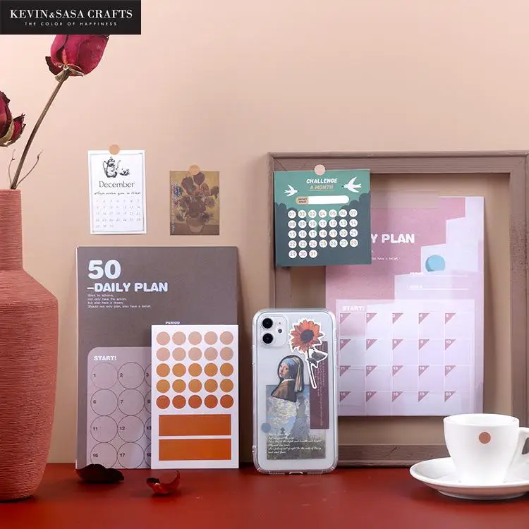 

3 шт./компл. 50 дней Набор наклеек DIY стикеры s INS стиль Скрапбукинг школьные поставщики канцелярские принадлежности от Kevin & sasa Crafts