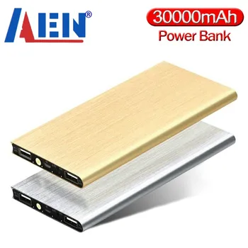 電源銀行30000mah 2 usb外部バッテリーled powerbankポータブル携帯電話の充電器電話